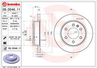 BREMBO brake disc 08. D046.11, set of 2 - Brake Disc