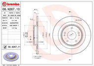 BREMBO brzdový kotouč 08.N267.11, sada 2 ks - Brzdový kotouč