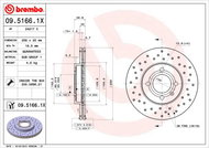 BREMBO brake disc 09.5166.1X, set of 2 - Brake Disc