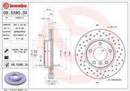 BREMBO brake disc 09.5390.3X, set of 2 - Brake Disc