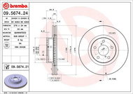 BREMBO brzdový kotouč 09.5674.21, sada 2 ks - Brake Disc