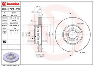 BREMBO brzdový kotouč 09.5724.20, sada 2 ks - Brake Disc