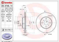 BREMBO brzdový kotouč 09.5736.11, sada 2 ks - Brake Disc