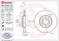 BREMBO brzdový kotouč 09.5745.24, sada 2 ks - Brake Disc