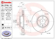 BREMBO brzdový kotouč 09.5749.10, sada 2 ks - Brake Disc