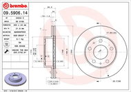 BREMBO brzdový kotouč 09.5906.14, sada 2 ks - Brake Disc