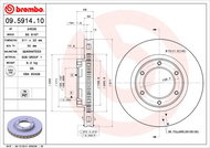 BREMBO brzdový kotouč 09.5914.10, sada 2 ks - Brake Disc