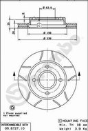 BREMBO brzdový kotouč 09.6727.77, sada 2 ks - Brake Disc