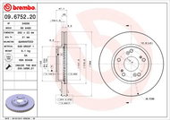 BREMBO brzdový kotouč 09.6752.20, sada 2 ks - Brake Disc