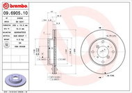BREMBO brzdový kotouč 09.6905.10, sada 2 ks - Brake Disc