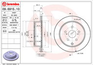 BREMBO brzdový kotouč 09.6915.10, sada 2 ks - Brake Disc
