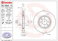BREMBO brzdový kotouč 09.6925.14, sada 2 ks - Brake Disc