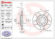 BREMBO Kotouč brzd Octavia/Fabia 256 drážkovaný BREMBO MAX 09.7011.75, sada 2 ks - Brake Disc