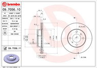 BREMBO brzdový kotouč 09.7056.10, sada 2 ks - Brake Disc