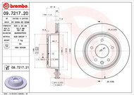 BREMBO brzdový kotouč 09.7217.21, sada 2 ks - Brake Disc