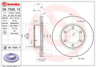 BREMBO brzdový kotouč 09.7226.10, sada 2 ks - Brake Disc