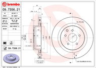 BREMBO brzdový kotouč 09.7356.21, sada 2 ks - Brake Disc