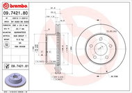 BREMBO brzdový kotouč 09.7421.81, sada 2 ks - Brake Disc