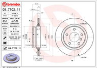 BREMBO brzdový kotouč 09.7702.11, sada 2 ks - Brake Disc