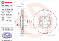 BREMBO brzdový kotouč 09.7910.10, sada 2 ks - Brake Disc