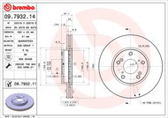 BREMBO brzdový kotouč 09.7932.14, sada 2 ks - Brake Disc