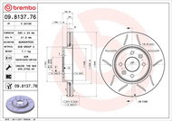 BREMBO brzdový kotouč 09.8137.76, sada 2 ks - Brake Disc