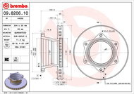 BREMBO brzdový kotouč 09.8206.10, sada 2 ks - Brake Disc