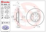 BREMBO brzdový kotouč 09.8303.11, sada 2 ks - Brake Disc