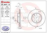 BREMBO brzdový kotouč 09.8407.10, sada 2 ks - Brake Disc