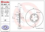 BREMBO brake disc 09.8837.14, set of 2 - Brake Disc