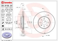 BREMBO brake disc 09.9159.21, set of 2 - Brake Disc
