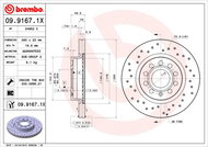 BREMBO brake disc 09.9167.1X, set of 2 - Brake Disc