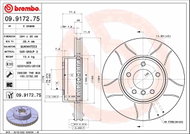 BREMBO brake disc 09.9172.75, set of 2 - Brake Disc