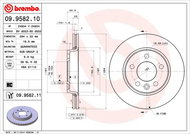 BREMBO brake disc 09.9582.11, set of 2 - Brake Disc