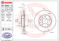BREMBO brake disc 09.9585.11, set of 2 - Brake Disc