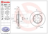 BREMBO brake disc 09.9607.14, set of 2 - Brake Disc