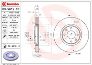 BREMBO brake disc 09.9619.11, set of 2 - Brake Disc