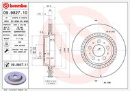 BREMBO brake disc 09.9827.11, set of 2 - Brake Disc