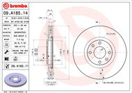 BREMBO brzdový kotouč 09.A185.11, sada 2 ks - Brzdový kotouč