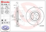 BREMBO brake disc 09. A196.11, set of 2 - Brake Disc