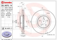 BREMBO brzdový kotouč 09.A870.11, sada 2 ks - Brzdový kotouč