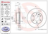 BREMBO brake disc 09. A895.11, set of 2 - Brake Disc