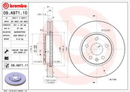 BREMBO brake disc 09. A971.11, set of 2 - Brake Disc