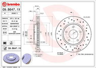BREMBO brake disc 09. B647.1X, set of 2 - Brake Disc