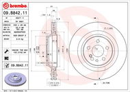 BREMBO brzdový kotouč 09.B842.11, sada 2 ks - Brzdový kotouč