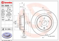 BREMBO brzdový kotouč 09.D689.11, sada 2 ks - Brzdový kotouč