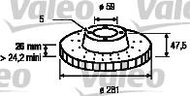 VALEO brake disc 186443, set of 2 - Brake Disc