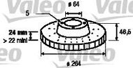 VALEO brake disc 186455, set of 2 - Brake Disc
