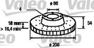 VALEO brake disc 186476, set of 2 - Brake Disc