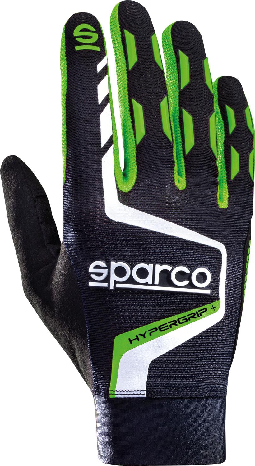 Sparco Hypergrip+ Sim Racing játék kesztyű, fekete-zöld, 9-es méret